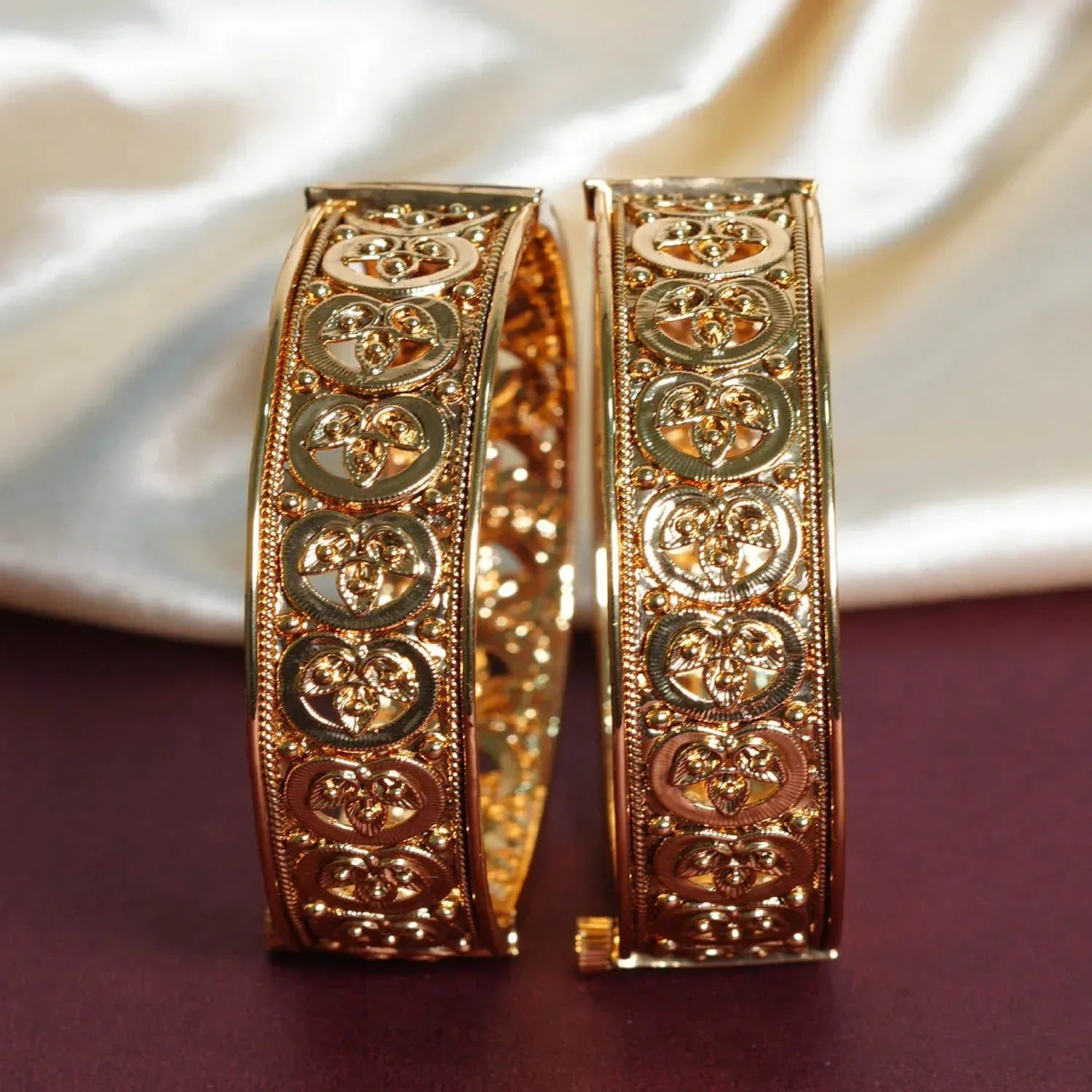 Antique Design Kada for Women & Girl, Traditional Look Brass Jewelry Collection for Ladies - The Golden Cascade